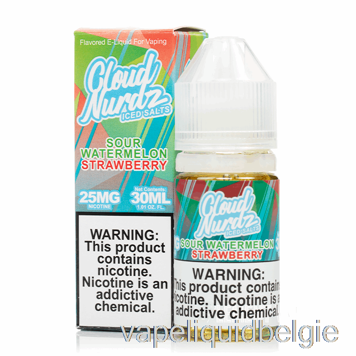 Vape Vloeistof Ijszure Watermeloen Aardbei - Wolk Nurdz Zouten - 30ml 25mg